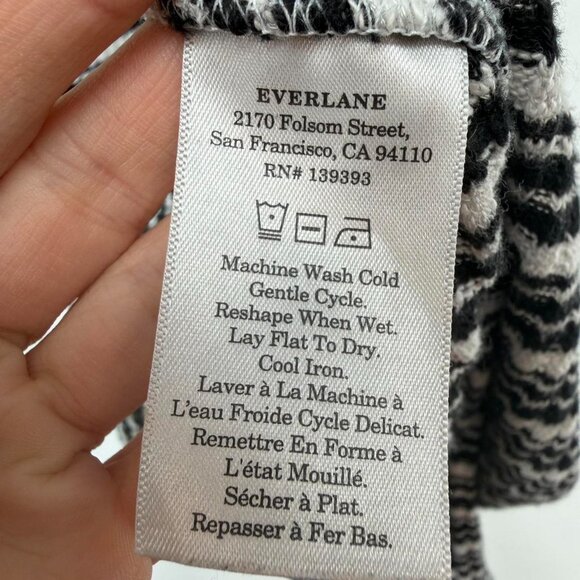 Everlane Black and White Sheath Organic Cotton Midi Dress - Picture 5 of 8